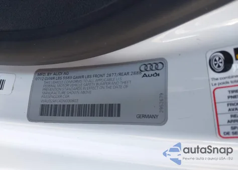 2013 Audi S7 4.0T Prestige z USA, uszkodzony, nr VIN WAU32AFC4DN030803